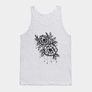 Black and white chandelier floral sketch Tank Top